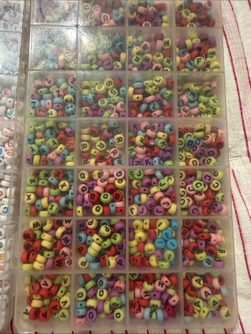Alphabet Bead Assortment - White and Multicolor Letters - Picture 3 of 3